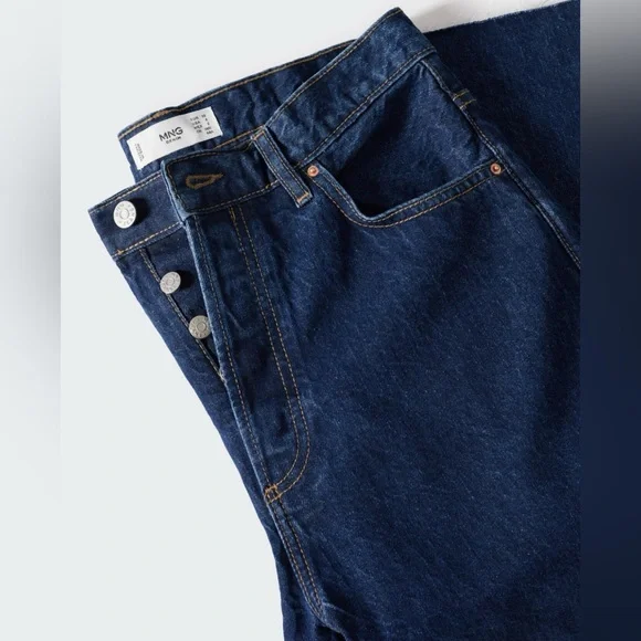 MANGO Women's 6 High Waist Wide Leg Jeans Blue - Picture 8 of 16